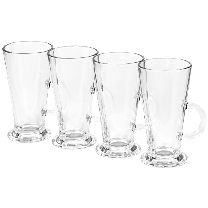 Red Co. Set of 4 Asda Irish Whiskey, Tea and Coffee Mugs, Dining Glasses with Handle — 10 Oz