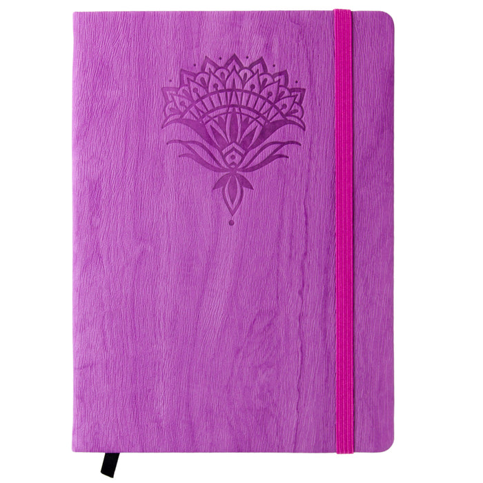 Red Co. Journal with Embossed Flower 240 Pages, 5"x 7" Lined, Magenta