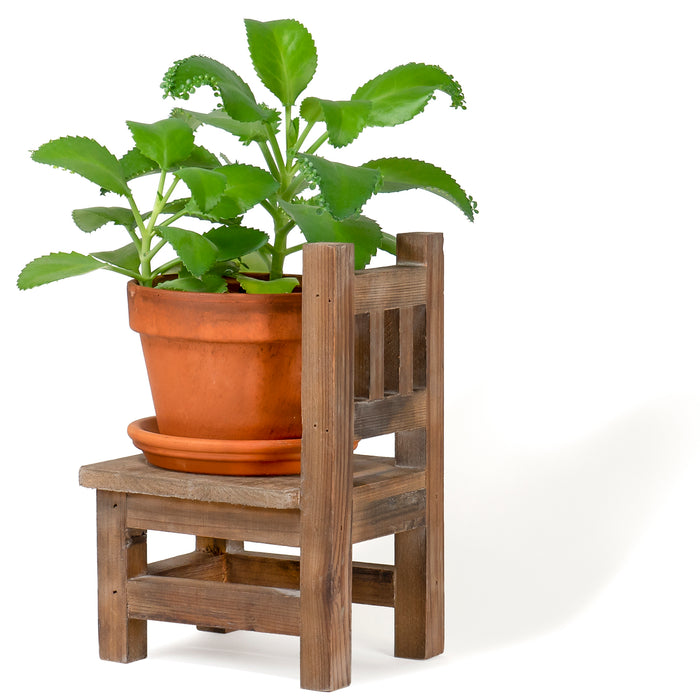 small stool for plant pot Red Co. 11” Tall Decorative Mini Stool Wooden Tabletop Plant Stand — Red Co. Goods