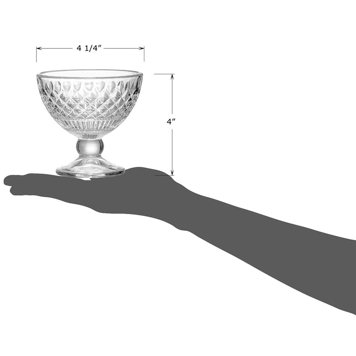 Red Co. Classic Footed Dessert Cups, Premium Crystal Clear Glass Ice Cream Bowls - Perfect for Parfait Fruit Salad or Pudding, Set of 6, 9 OZ