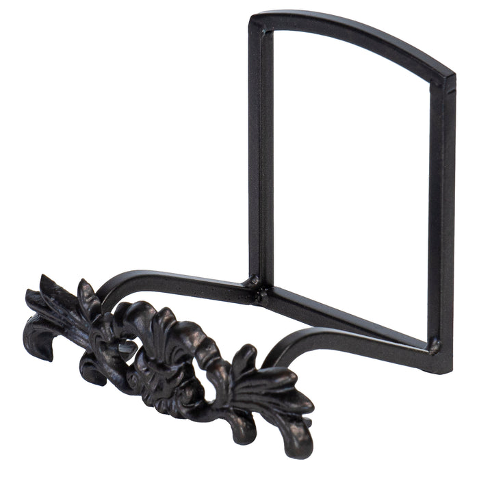 Red Co. 4.5" H x 3.5" W Small Decorative Cast-Iron Plate Stand and Art Holder Easel in Black Finish