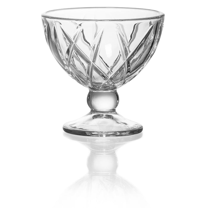 Red Co. Classic Footed Dessert Cups, Premium Crystal Clear Glass Ice Cream Bowls - Perfect for Parfait Fruit Salad or Pudding, Set of 6, 9 OZ