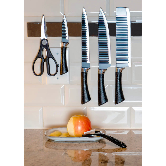 Red Co. 6-Piece Non-Stick Stainless Steel Knife and Kitchen Tool Set, Black