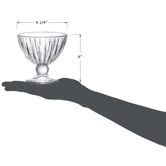 Red Co. Classic Footed Dessert Cups, Premium Crystal Clear Glass Ice Cream Bowls - Perfect for Parfait Fruit Salad or Pudding, Set of 6, 9 OZ