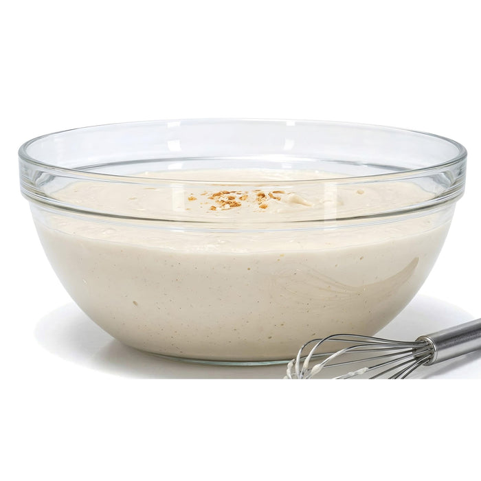 Red Co. 5.8 Quart Fully Tempered Clear Glass Mixing and Prepping Bowl with Safety Rim, Large