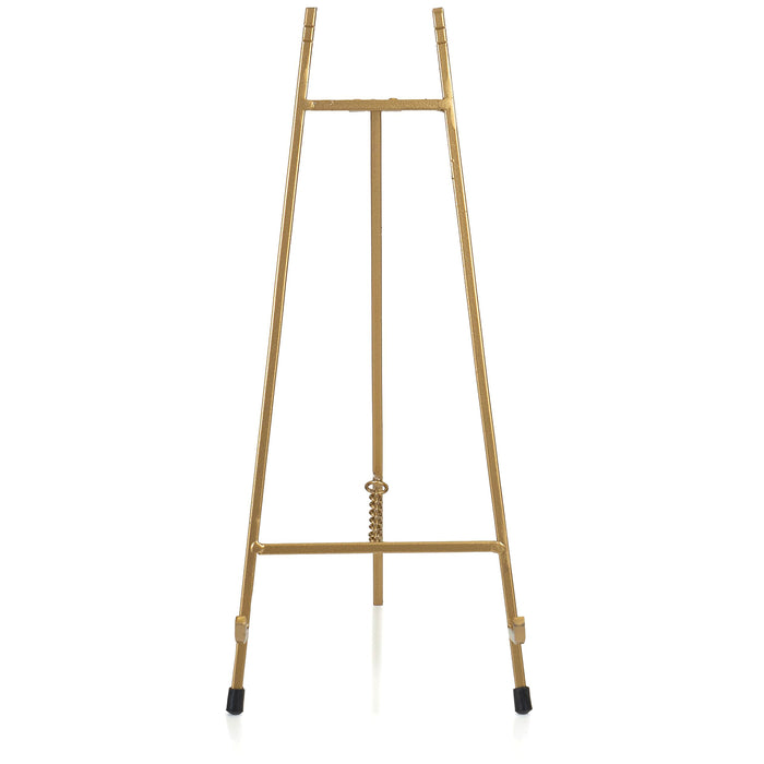 Red Co. 15” Tall Modern Metal Tripod Plate Stand and Art Holder Easel, Gold