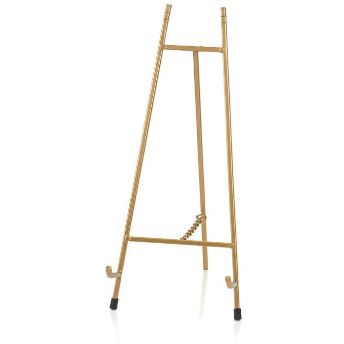 Red Co. 15” Tall Modern Metal Tripod Plate Stand and Art Holder Easel, Gold