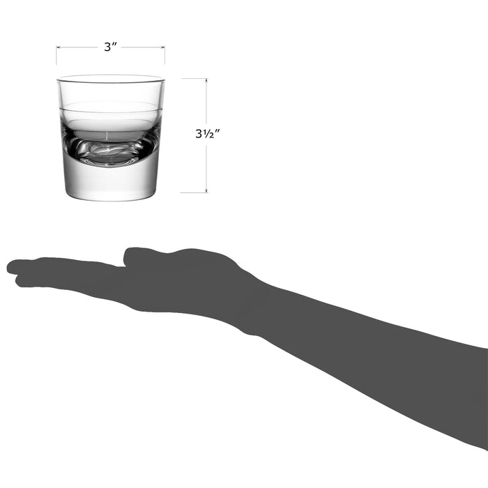 Red Co. Set of 6 Clear Glass Small 6 Fl Oz Drinking Glassware Beverage Tumblers