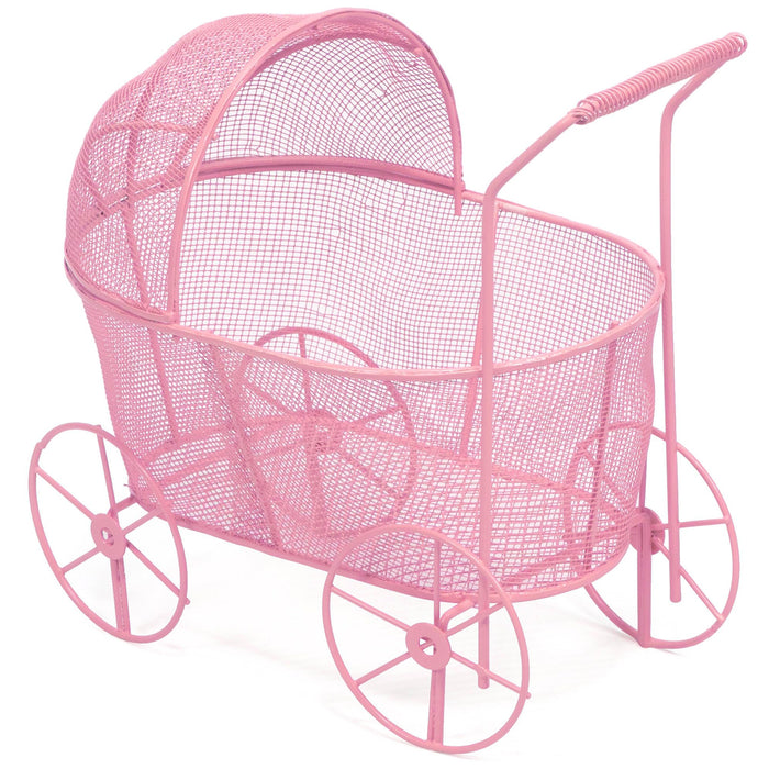 Red Co. Adorable Baby Shower Centerpiece, Decorative Stroller Carriage Basket, Pink, 8-inch