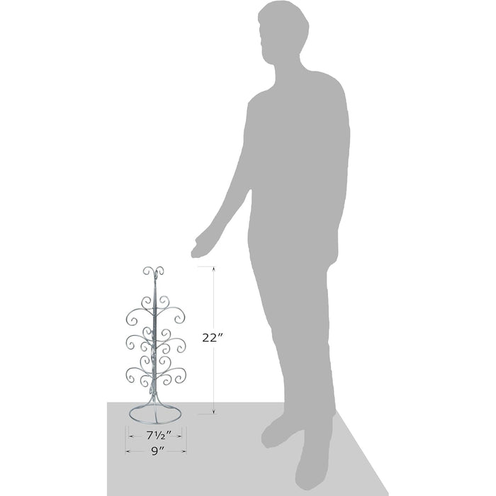 Red Co. 22” Metal Wire 4-Tier Ornament Display Tree Stand and Christmas Décor Holder - Silver