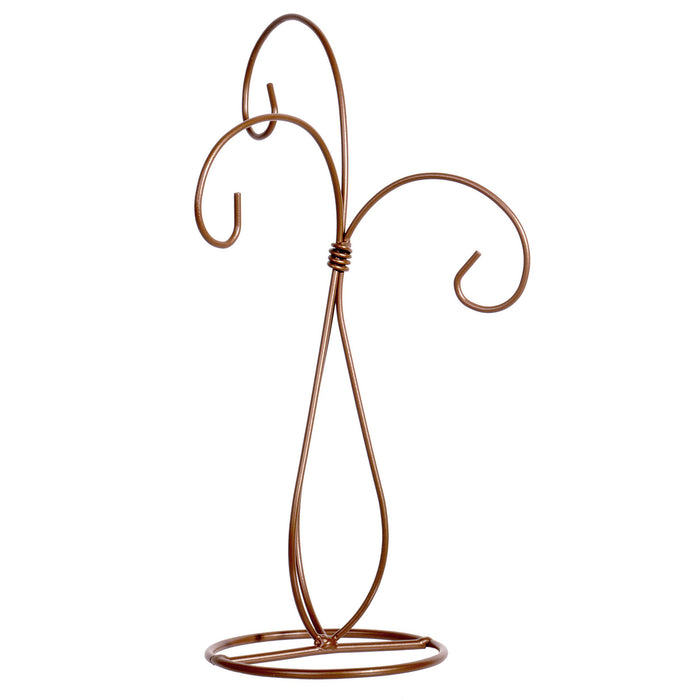 Red Co. 10 inch Copper Finish Ornament Wire Display, 3-arm Spiral Stand for Home Decoration