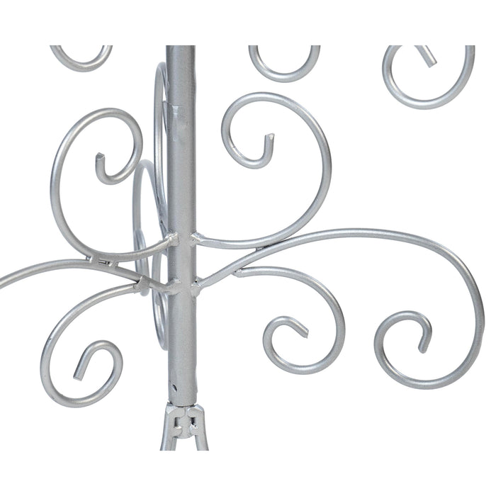 Red Co. 22” Metal Wire 4-Tier Ornament Display Tree Stand and Christmas Décor Holder - Silver