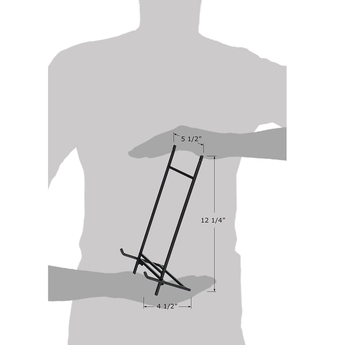 Red Co. 12” Tall Decorative Modern Metal Plate Stand and Art Holder Easel in Black Finish