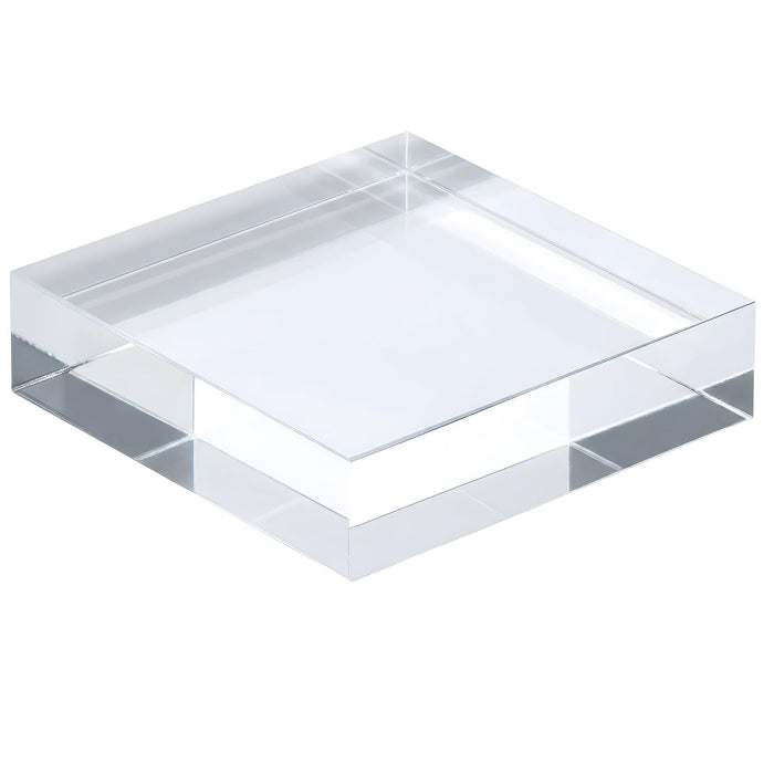 Red Co. Crystal Clear Polished Solid Acrylic Cube Jewelry Display Stand Pedestal Riser