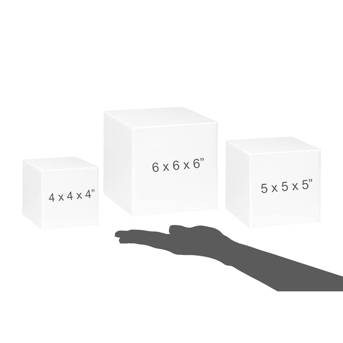 Red Co. Set of 3 Crystal Clear Acrylic Cube Display Nesting Riser Stands with Hollow Bottoms