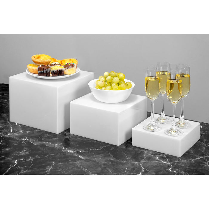 Red Co. Set of 3 Acrylic Cube Display Nesting Risers with Hollow Bottoms