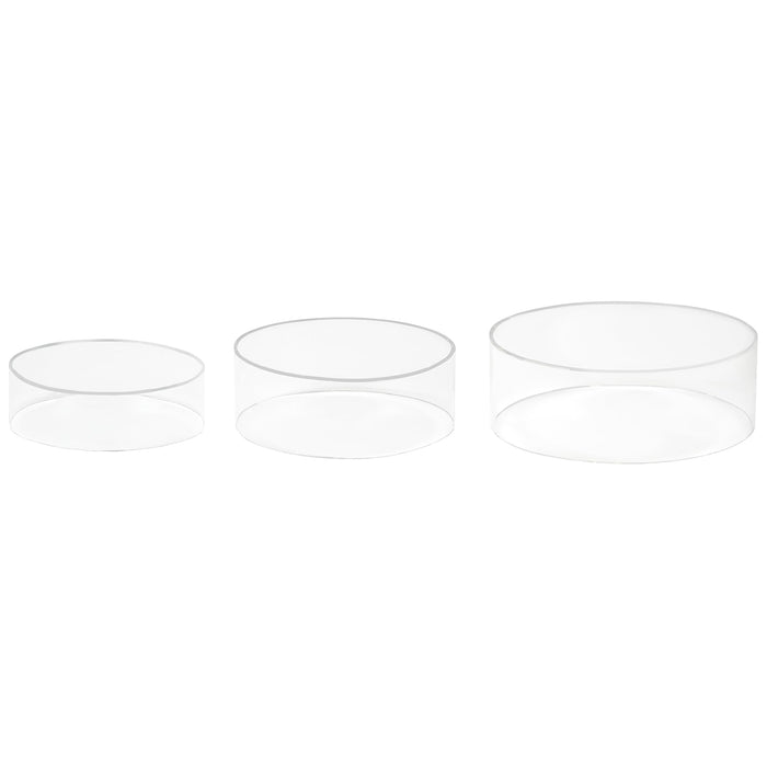 Red Co. Set of 3 Sizes Acrylic Round Cylinder Display Nesting Riser Stands with Hollow Bottoms