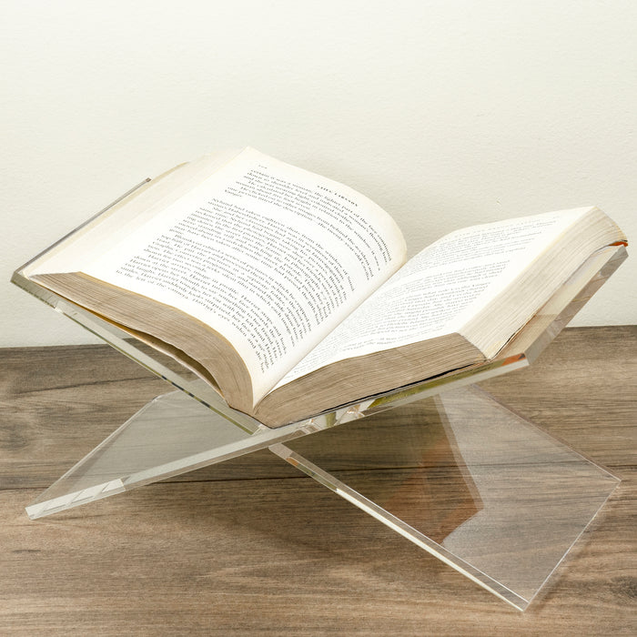 Red Co. Acrylic Book Holder 2 Piece Reading Stand for Open and Closed Books, Magazines, Textbooks 6" x 11" x 6"