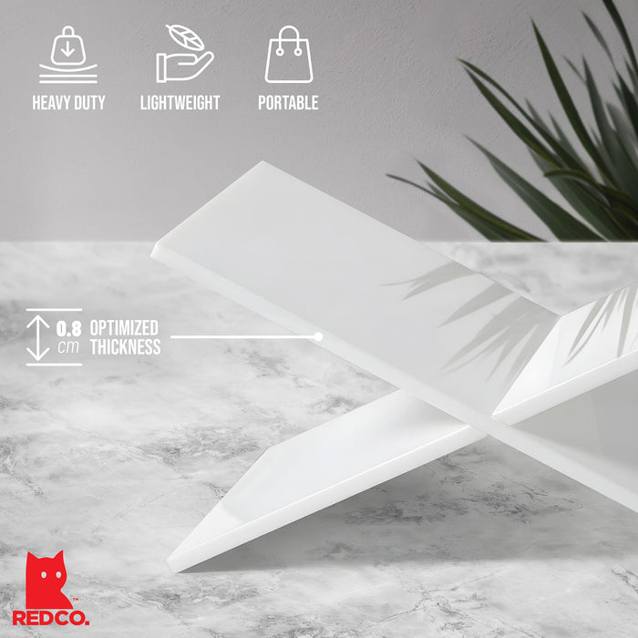 Red Co. Acrylic Book Holder 2 Piece Reading Stand for Open and Closed Books, Magazines, Textbooks 6" x 11" x 6"