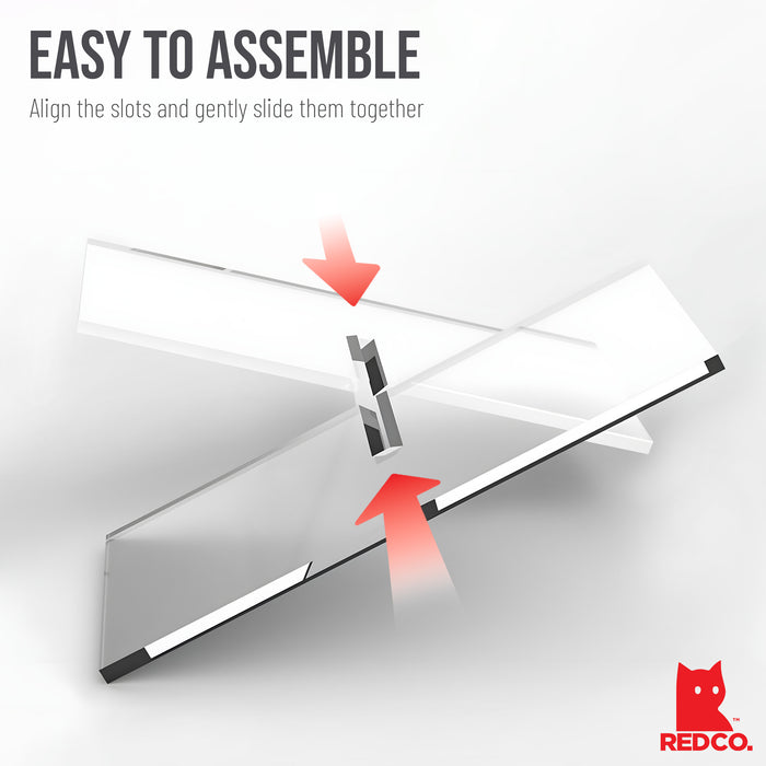 Red Co. Acrylic Book Holder 2 Piece Reading Stand for Open and Closed Books, Magazines, Textbooks 6" x 11" x 6"