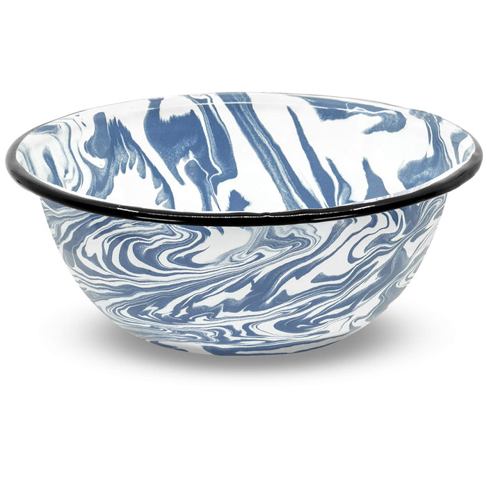 Red Co. Set of 4 Enamelware Metal Classic 20 oz Round Cereal Bowl, Swirl Design