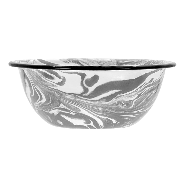 Red Co. Set of 4 Enamelware Metal Classic 20 oz Round Cereal Bowl, Swirl Design