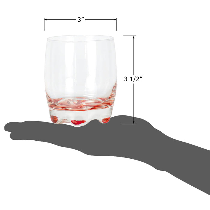 Red Co. Vibrant Splash Water/Beverage Glasses, 9.75 Ounce