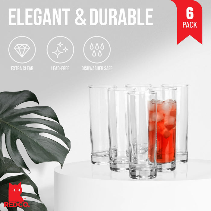 Collins Slim Water Beverage Glasses, 10 Ounce