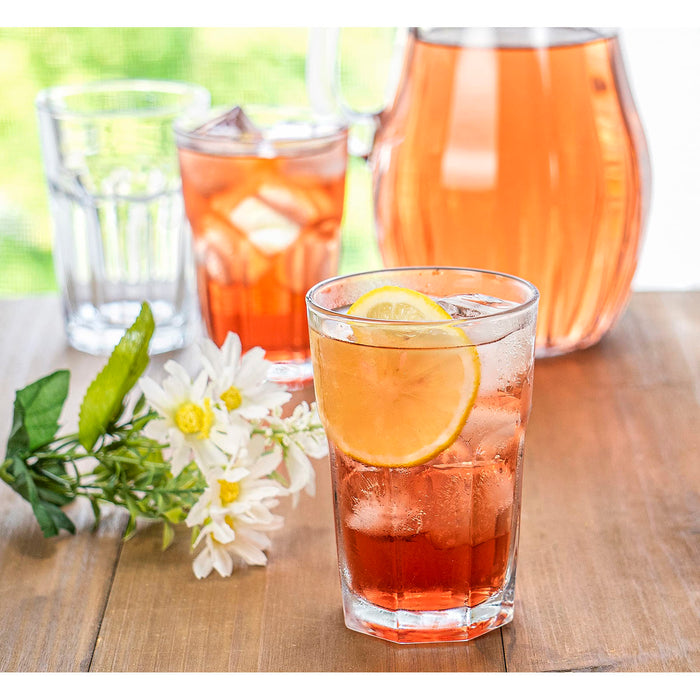 Red Co. Classic Design Tumbler Drinking Glass Beverage Glasses, Set of 6