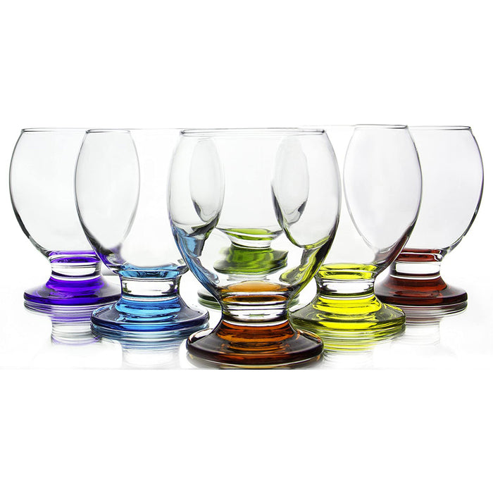Red Co. Orion Multicolor Footed Goblets, Set of 6
