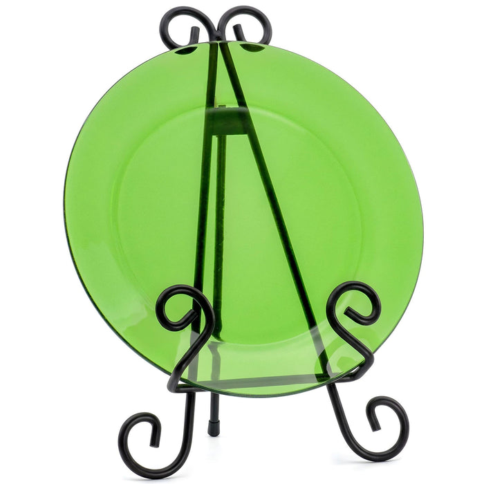 Red Co. Decorative Curved Plate Stand and Art Holder Easel in Black Finish - 13"