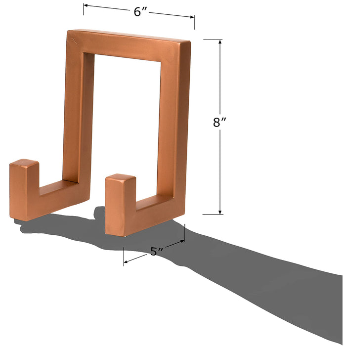 Red Co. 8” Tall Industrial-Style Metal Photo Frame Holder & Plate Display Stand Easel