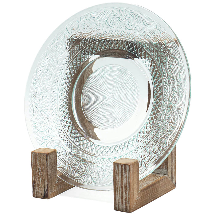 Red Co. 8” Tall Decorative Farmhouse Wooden Display Plate Stand and Art Holder Easel