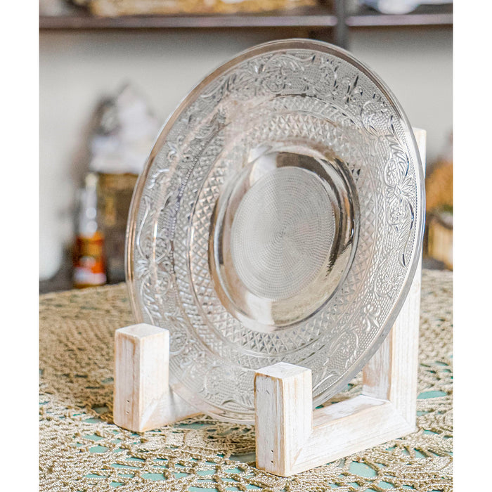 Red Co. 8” Tall Decorative Farmhouse Wooden Display Plate Stand and Art Holder Easel