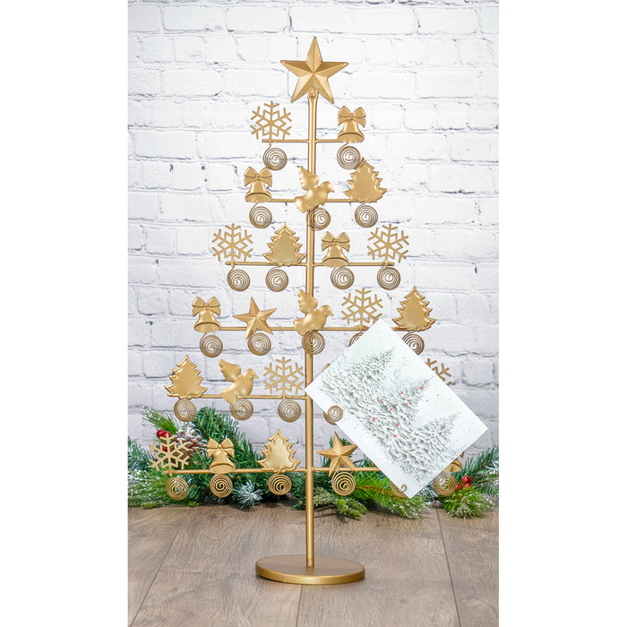 Red Co. 27.5" Tall Decorative Christmas Tree Card & Photo Holder Tabletop Display Rack Ornament
