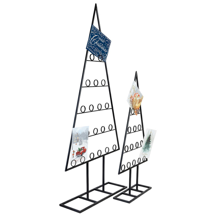 Red Co. Set of 44 and 30" Decorative Metal Tabletop Ornament Tree Card & Photo Holders in 2 Sizes