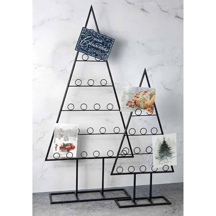 Red Co. Set of 44 and 30" Decorative Metal Tabletop Ornament Tree Card & Photo Holders in 2 Sizes