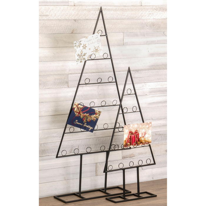 Red Co. Set of 44 and 30" Decorative Metal Tabletop Ornament Tree Card & Photo Holders in 2 Sizes