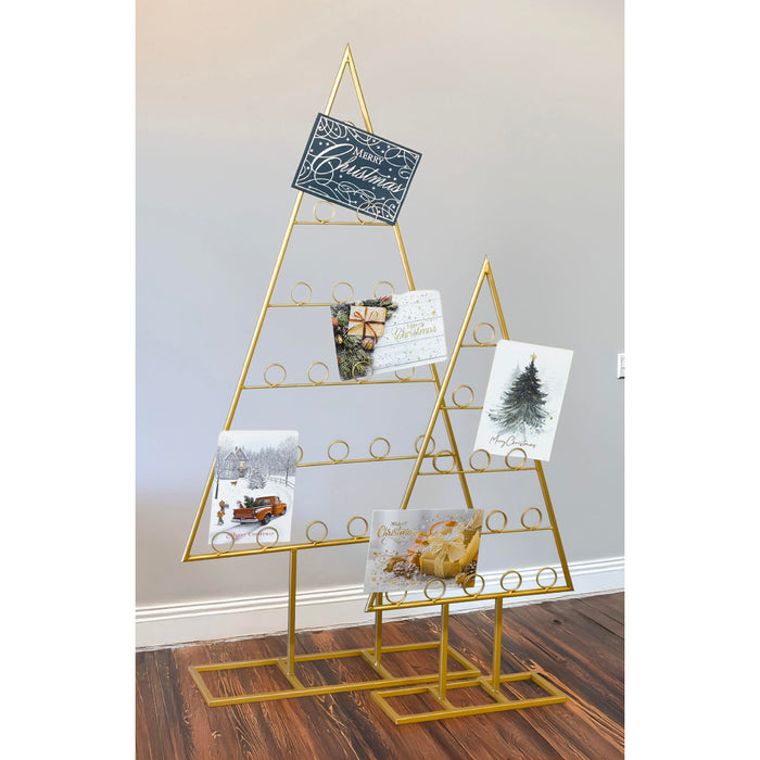 Red Co. Set of 44 and 30" Decorative Metal Tabletop Ornament Tree Card & Photo Holders in 2 Sizes