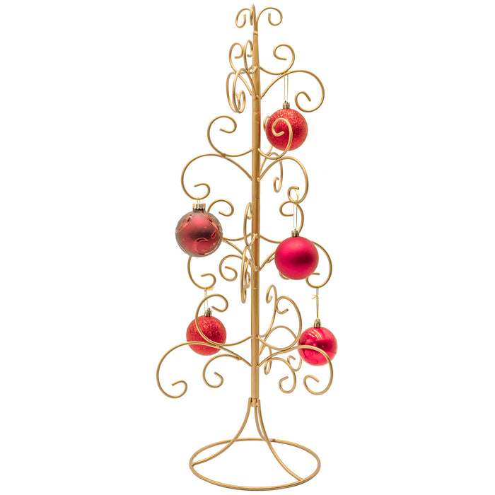 Red Co. 26” Metal Wire 5-Tier Ornament Display Tree Stand and Christmas Décor Holder