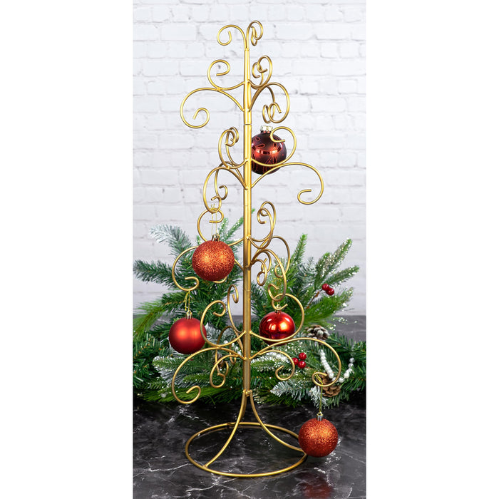 Red Co. 26” Metal Wire 5-Tier Ornament Display Tree Stand and Christmas Décor Holder