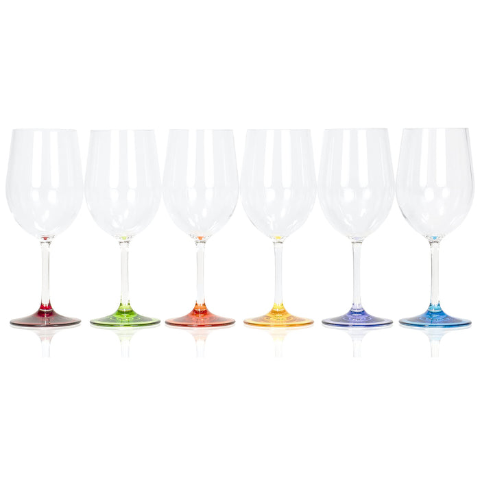 Red Co. Set of 6 Classic Clear Acrylic 12 Fl Oz Outdoor Wine Goblets