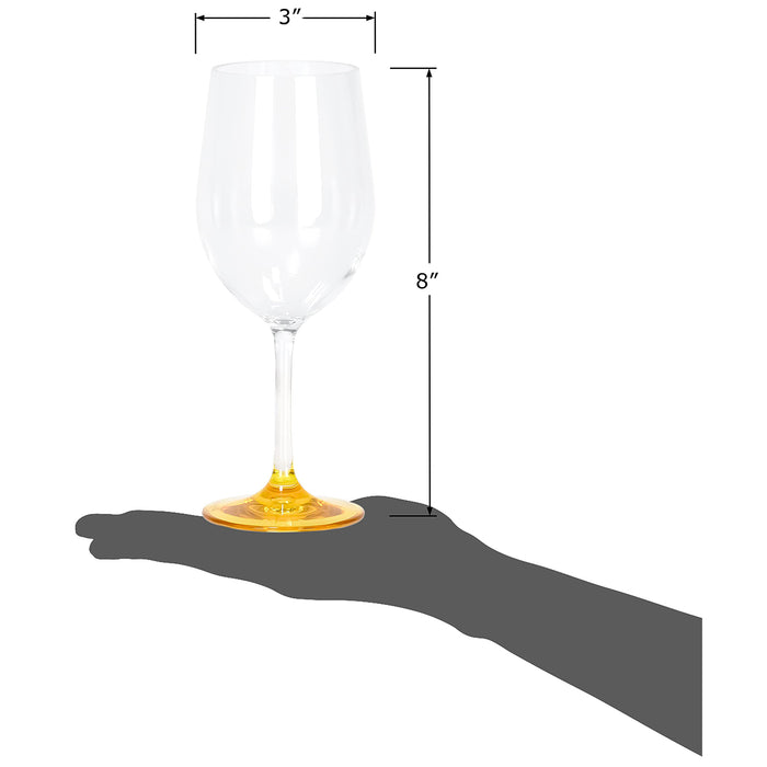 Red Co. Set of 6 Classic Clear Acrylic 12 Fl Oz Outdoor Wine Goblets