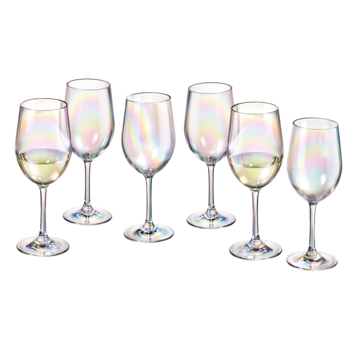 Red Co. Set of 6 Classic Clear Acrylic 12 Fl Oz Outdoor Wine Goblets