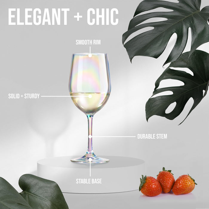 Red Co. Set of 6 Classic Clear Acrylic 12 Fl Oz Outdoor Wine Goblets