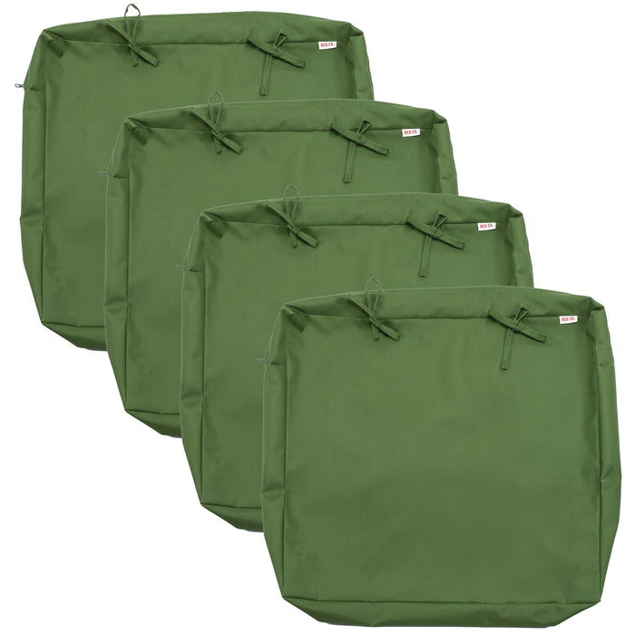 Red Co. 4 Pack Waterproof Outdoor Cushion Seat Cover Replacement with Zipper, Green