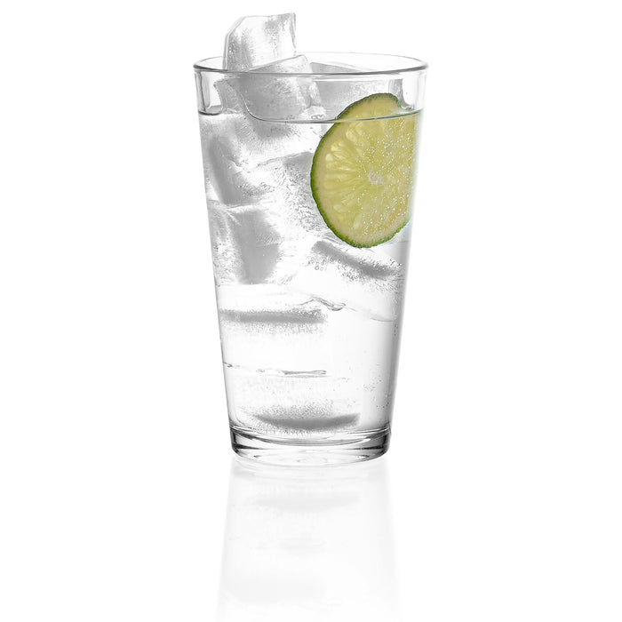 Red Co. Set of 6 Clear Glass 16 Fl Oz Drinking Glassware Beverage Tumblers