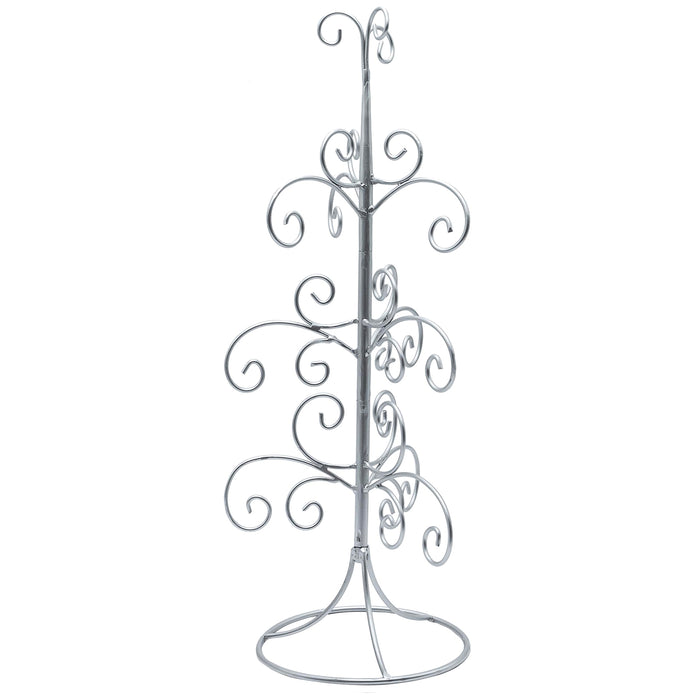 Red Co. 22” Metal Wire 4-Tier Ornament Display Tree Stand and Christmas Décor Holder - Silver