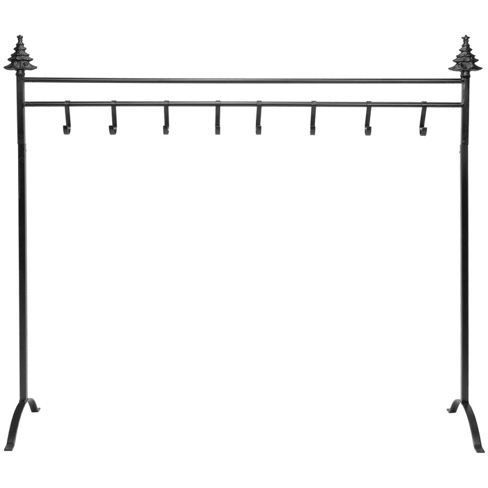 Red Co. 37.5” Christmas Tree Metal Freestanding Stocking Holder Stand Rack with 8 Hooks, Black