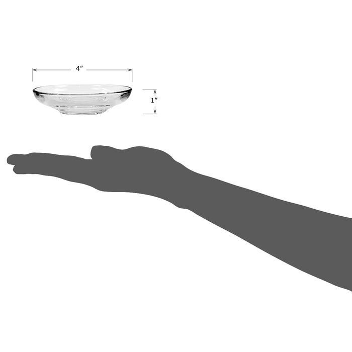 Red Co. Set of 6 Classic 4” Dia Clear Glass Appetizer Serving Saucer Plates